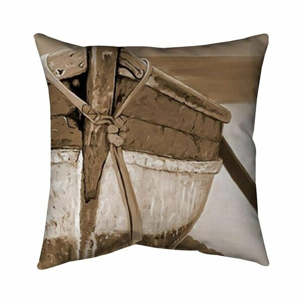 Begin Home Decor 26 x 26 in. Tied Up Rowing Boat-Double Sided Print Indoor Pillow 5541-2626-CO81-1